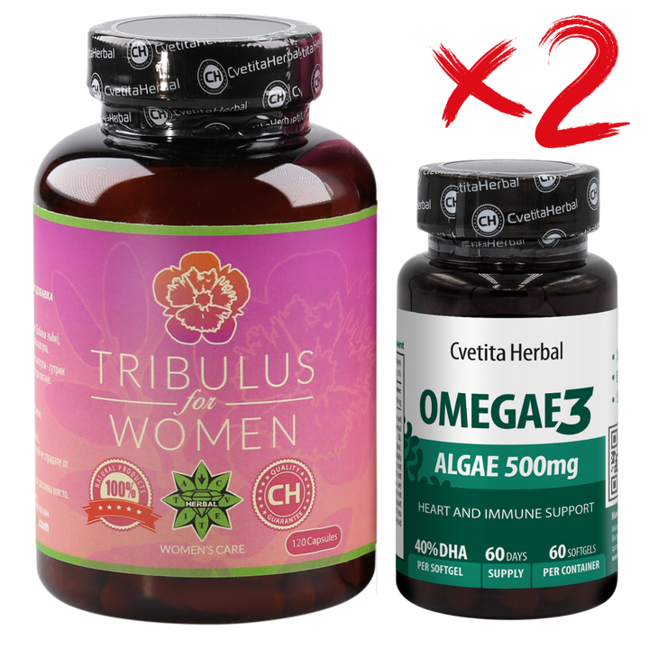 KOMBINOVANI PAKET ZA ŽENE: Tribulus Women + Omegae 3