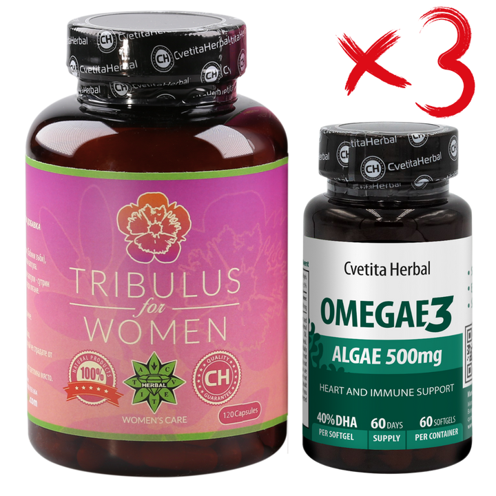 KOMBINOVANI PAKET ZA ŽENE: Tribulus Women + Omegae 3