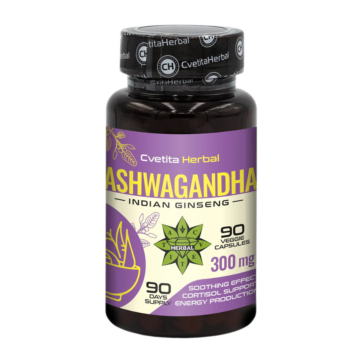 Ekstrakt Ashwagandhe - Biljnog porekla (90 kapsula x 300 mg)