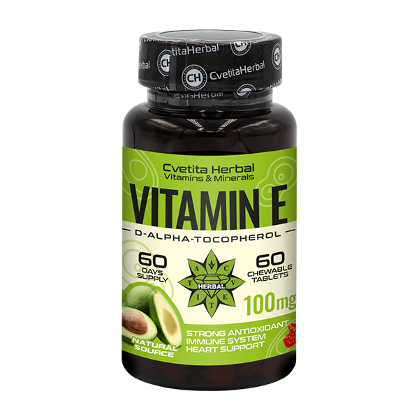Vitamin E - za žvakanje (60 tableta x 100 mg)