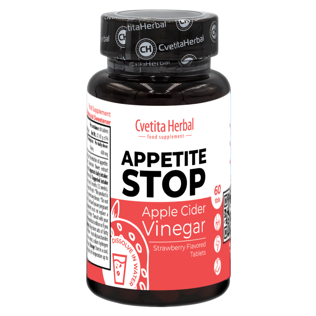 Apple Cider Vinegar "Strawberry" - Appetite Stop (60 tableta)