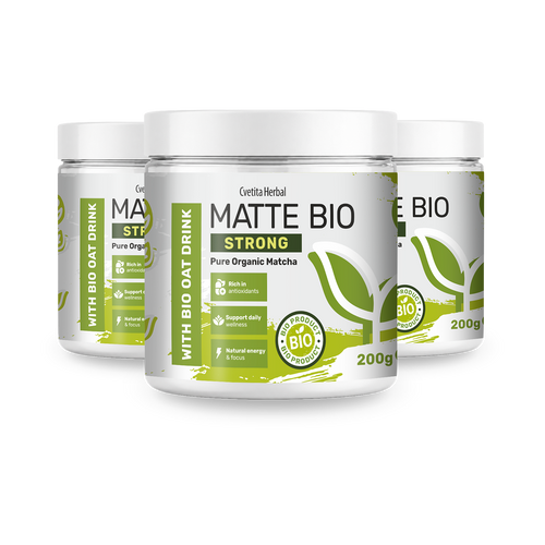Matte Bio Strong 2+1 - promo pakovanje sa tri kutije organske matche od 200 g